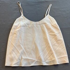 Koko + Mason Los Angeles Cream Textured V-Neck Cami Adjustable Strap Top Small